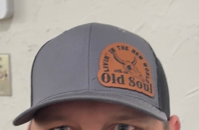 Old soul hat, Richardson 112 Custom, your Logo hat, custom leather patch hat, Personalized Hat, Bulk discounts available
