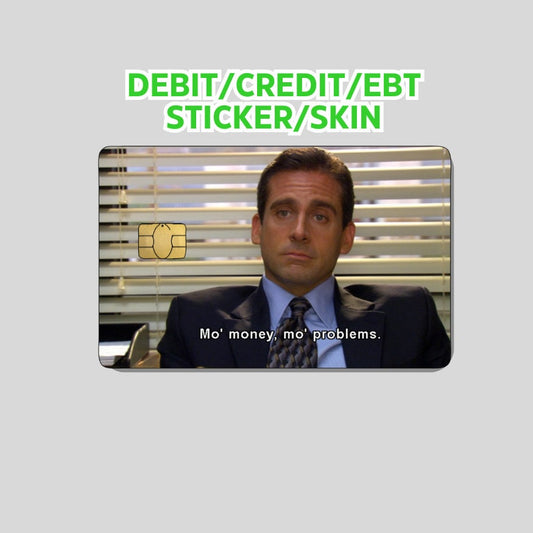 The Office sticker, Cute Funny Credit Card Skin, Card Wrap Sticker, Made in the USA | Debit card skin, debit card sticker, Michael Scott