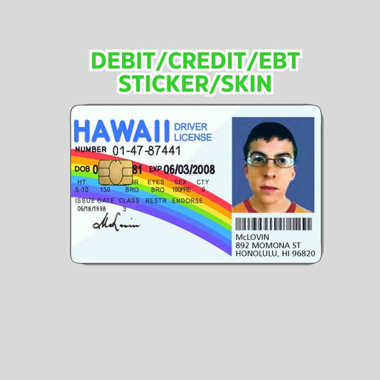 MCL0VIN, Cute Funny Credit Card Skin, Card Wrap Sticker, Made in the USA, Debit card skin, debit card sticker,