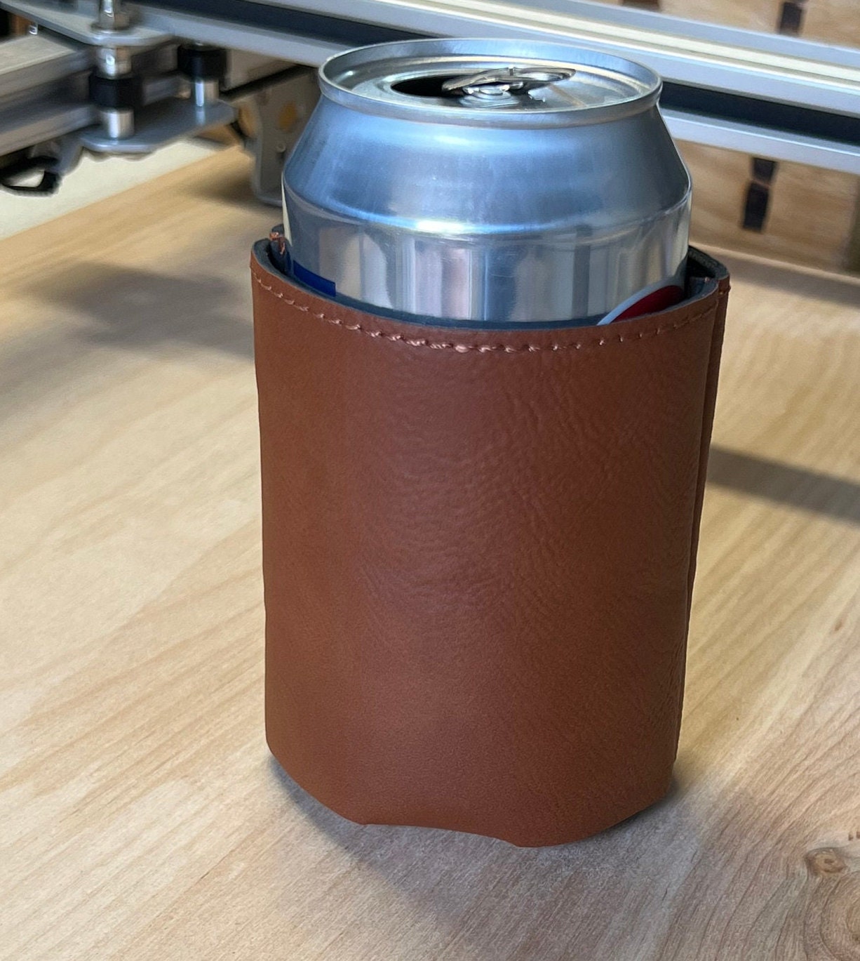 Custom Leather Cozie & bottle opener, Fits cans or bottles, custom beer Cozie. Custom bottle opener, engraved leather, Groomsman Gift set