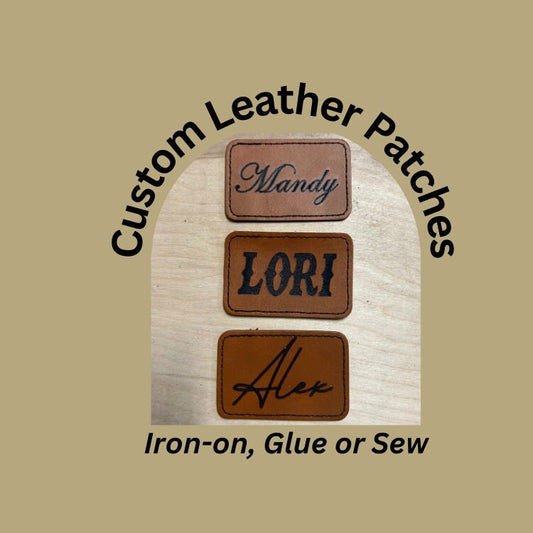 Custom leather patches, patches for caps, leather hat patch, beanie patch, leather bag tag, iron on leather, Bulk Discounts