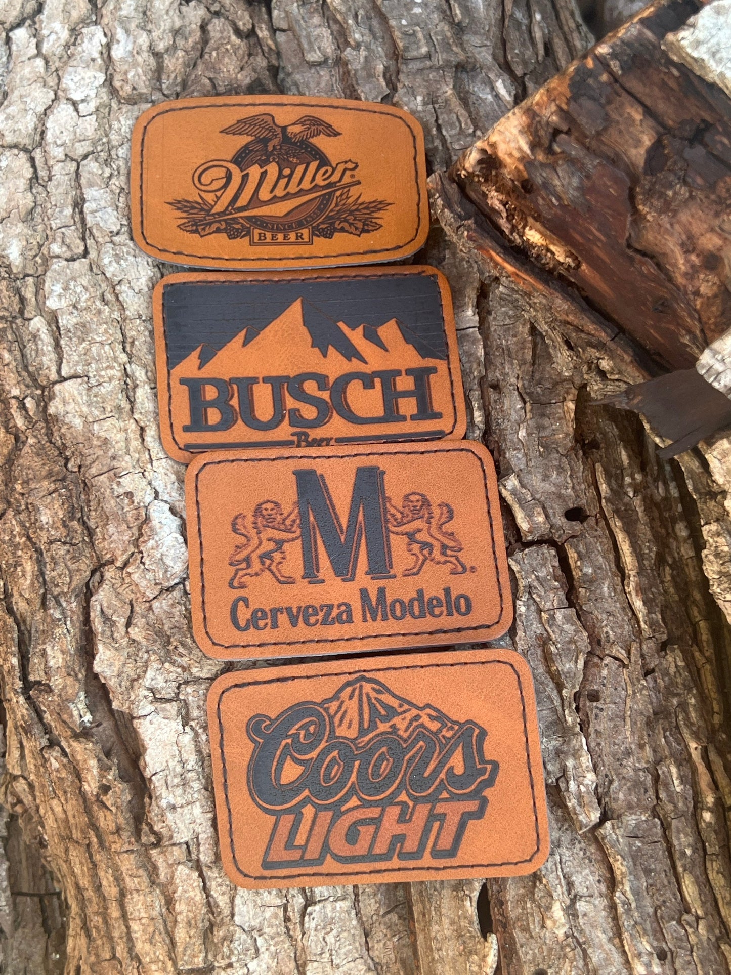 Beer leather patches, patches for caps, leather hat patch, beer patch, –  Thompson Engraving