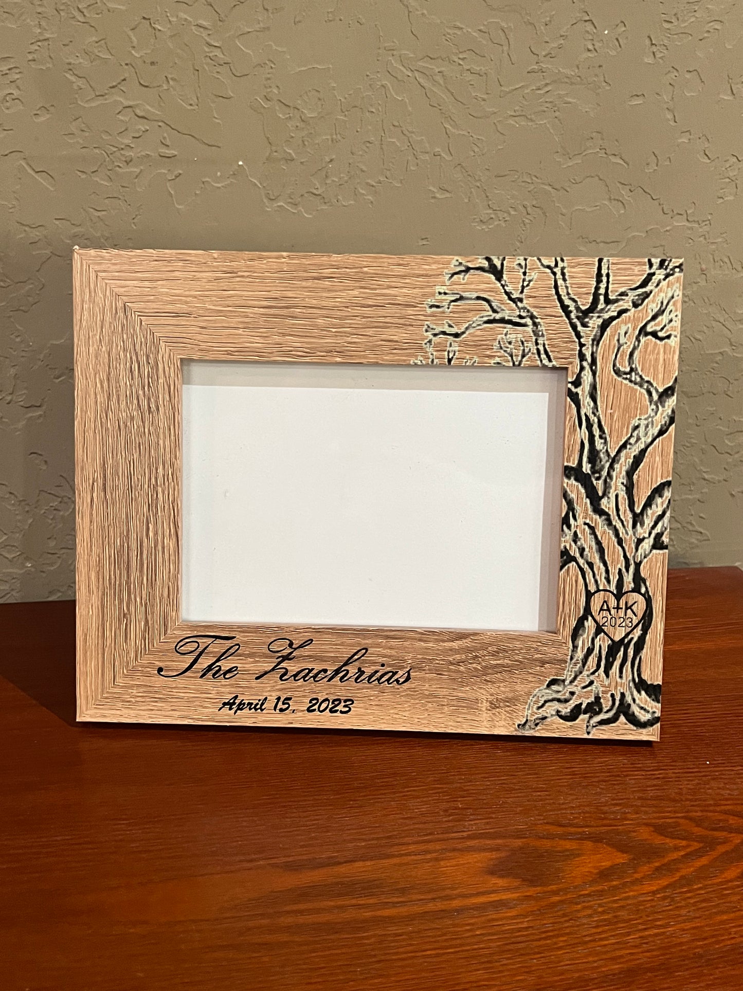 Engraved picture frame